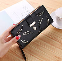 Женский кошелек клатч портмоне для девочек с листочками Salex Жіночий гаманець клатч портмоне для дівчат з