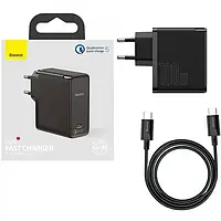 Сетевое зарядное устройство для телефона Baseus TZCCGAN-L01 Black (1Type-C GaN2 QC 5.0 100W + Cable