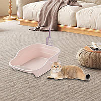 Тор! Прямоугольный туалет для кошек с лопаткой DT308 47,5*14,5*35,5 Pink