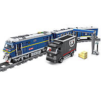 Конструктор "Поезд DF11 Z с рельсами" ZIPP Toys 98220(Blue) Тепловоз, World-of-Toys