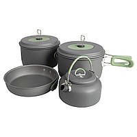 Набор посуды Bo-Camp Explorer XL 4 Pieces Hard Anodized Grey/Green (2200249) D_3078