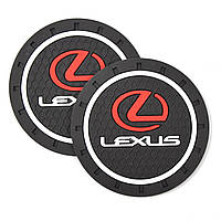 Килимки в підстаканник антиковзаючі Lexus 7см 2шт