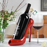 Rest Креативна підставка тримач для вина у вигляді туфлі на високих підборах RESTEQ, червона D_1199