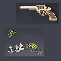 Тор! Деревянный 3D конструктор UNIQUE JSP202 Colt Revolver 44 детали