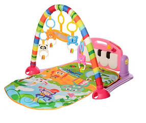 Ігровий розвиваючий килимок для немовляти HE0603-HE0604 Килимок для малюків з іграшками та м'якими дугами