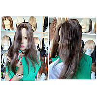 Накладка парик коричневий вставка шовк 50-55 см