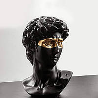 Rest Скульптура погруддя Давида RESTEQ чорного кольору. Фігурка для інтер`єру Давид 15 см (Мікеланджело) D_999