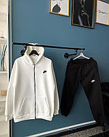 Спортивний костюм найк чоловічий чорно білий утеплений костюм N2 - white Salex