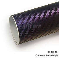 Плівка вінілова ПВХ під карбон 3D Синій-фіолетовий (відрізна 1.52*1м) 160микрон CL-CCF-03