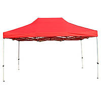 Усиленный раздвижной шатер-гармошка на белом каркасе для сада 2х3 м Красный Тент для уличной торговли