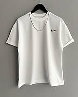 Біла унісекс оверсайз футболка найк для нього та неї з чорним логотипом на грудях nike Salex