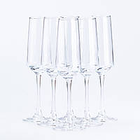 Lugi Бокал для шампанского высокий прозрачный - набор 6 штук