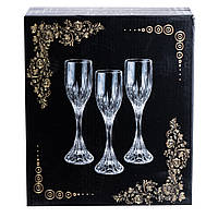 Lugi Бокал для шампанского высокий стеклянный прозрачный набор 6 штук