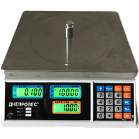 Весы торговые электронные ВТД-Т1-ЖК до 15 кг Днепровес без стойки