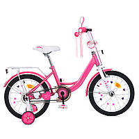 Детский двухколесный велосипед 16 дюймов с звонком и зеркалом Profi PRINCES MB 16041-1 Розовый