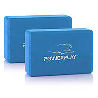 Блоки для йоги Yoga Brick PowerPlay PP_4006_Blue_2in, EVA, Сині, 2 шт., Lala.in.ua