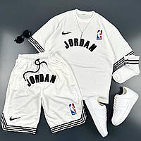 Комплект jordan - white мужской шорты и футболка белого цвета Джордан Salex Комплект jordan - white чоловічий