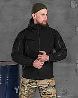 Весняна тактична куртка софтшелл чорна, чоловіча армійська куртка для військових демісезонна