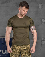 Тактична футболка олива вологовідвідна, чоловіча військова футболка ЗСУ