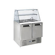 Стіл холодильний саладетта 2-дверний з надставкою скляною HENDI 236185