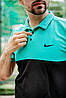 Комплект Nike КЕПКА + поло бірюзово-чорний та шорти + Барсетка, фото 3