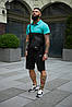 Комплект Nike поло бірюзово-чорний та шорти +Барсетка, фото 4