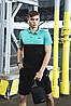 Комплект Nike поло бірюзово-чорний та шорти +Барсетка, фото 9