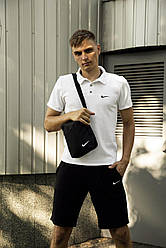 Комплект Nike поло білий і шорти. +Барсетка