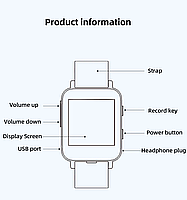 MP3 плеєр диктофон Benjie A80 HI FI Bluetooth 5.2 Hi-Fi 16Gb English version, фото 7