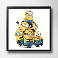 Постер на ПВХ "Minions Pyramid" UkrPoster 2211550036 черная рамка 50х50 см, Lala.in.ua