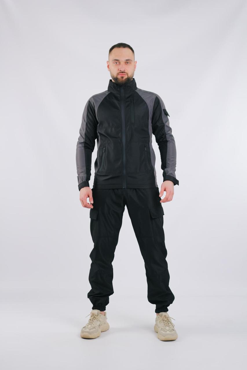 Костюм чоловічий Intruder: куртка soft shell light "iForce" сіра + штани "Hope" чорні