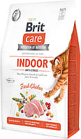 Сухой корм для кошек живущих в помещении и склонным к стрессам Brit Care Cat GF Indoor Anti-stress 2 кг