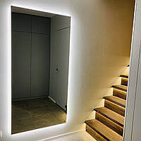 Прямоугольное зеркало с «фоновой» LED подсветкой 165*80 см в ванную комнату, спальню, гостиную