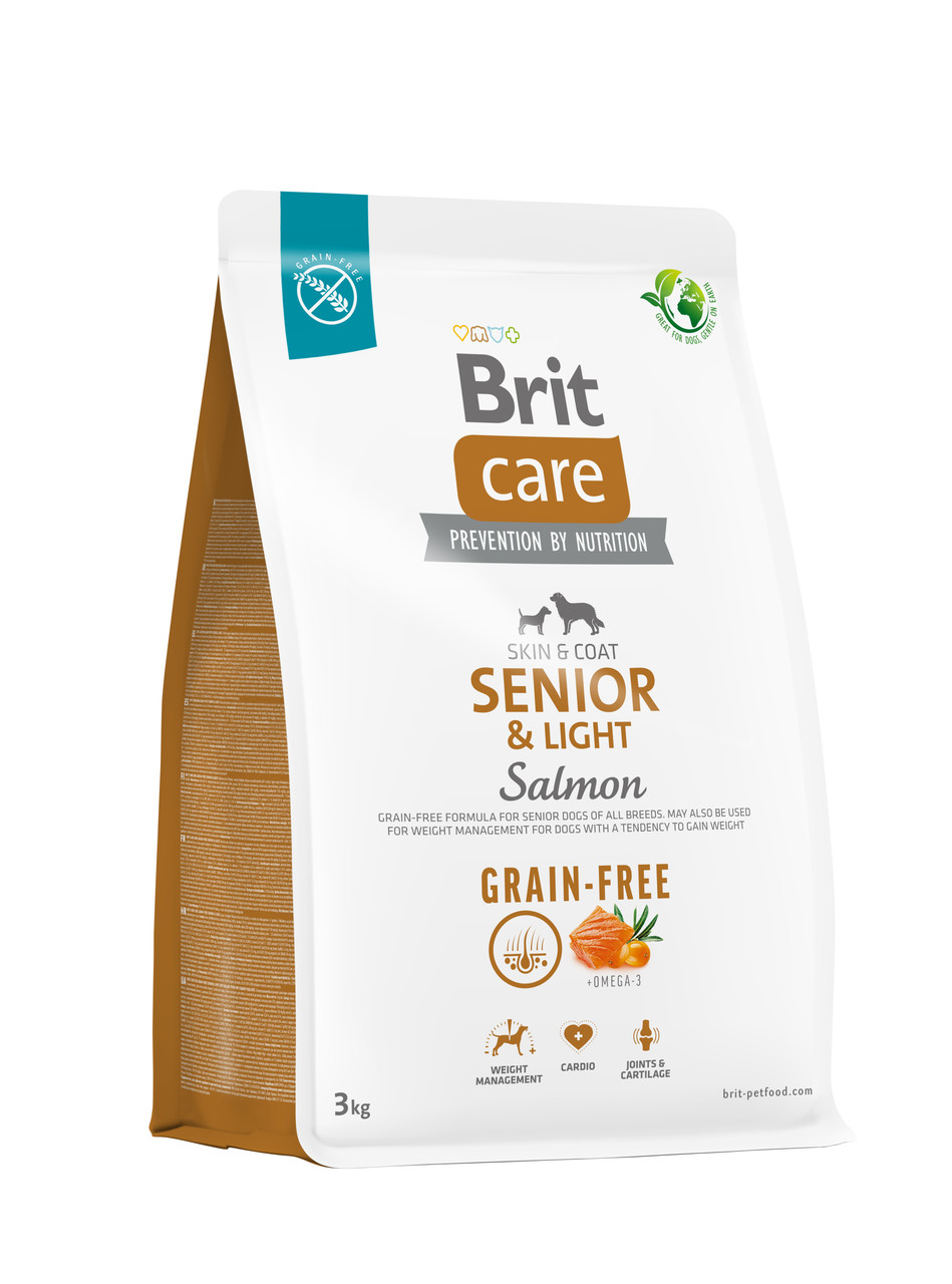 Корм для старіючих собак Brit Care Dog Grain-free Senior & Light беззерновий з лососем, 3 кг