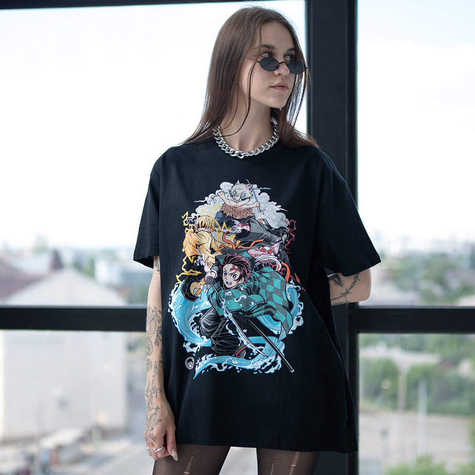 Футболка Cult - Demon Slayer - Tanjiro, Nezuko, Zenitsu, Inosuke