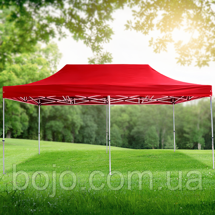 Розсувний шатер 3*6 м посилений, білий каркас, Червоний, фото 1