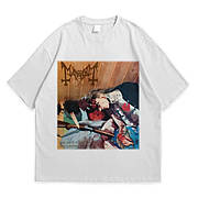 Футболка з принтом Mayhem The Dawn Of The Black Hearts S Білий