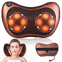 Инфракрасный роликовий массажер для шеи и спины, Massage Pillow 8028 / Массажная подушка для дома и авто