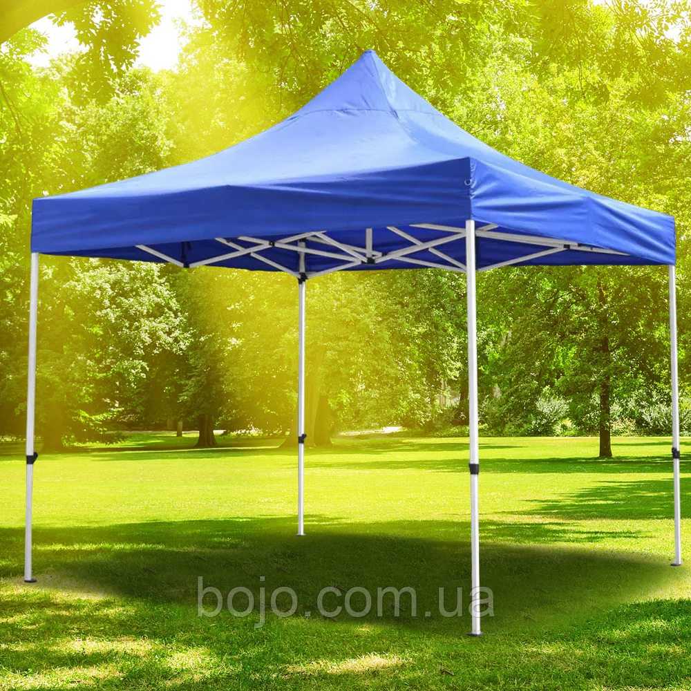 Розсувний шатер намет 3*3 м посилений, білий каркас, Синій