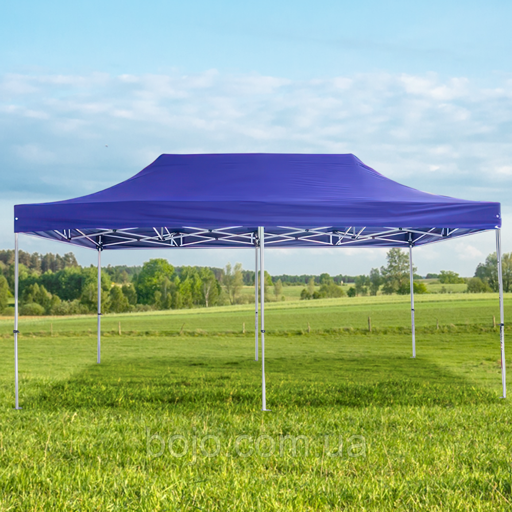 Розсувний шатер 3*4,5 м посилений, білий каркас, Синій