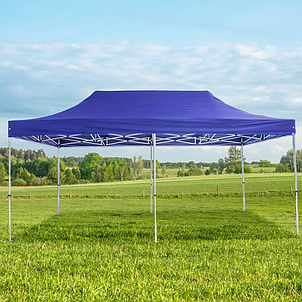 Розсувний шатер 3*4,5 м посилений, білий каркас, Синій, фото 1