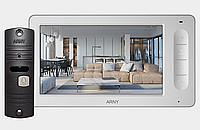 Комплект видеонаблюдения домофон+вызывная панель Arny AVD-7005 white+copper v.2