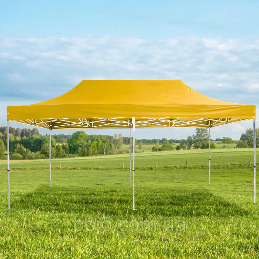 Розсувний шатер 3*4,5 м посилений, білий каркас, Жовтий