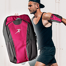 Сумка-чохол на руку для бігу з двома відділеннями, Сіро-рожевий (GAZ)