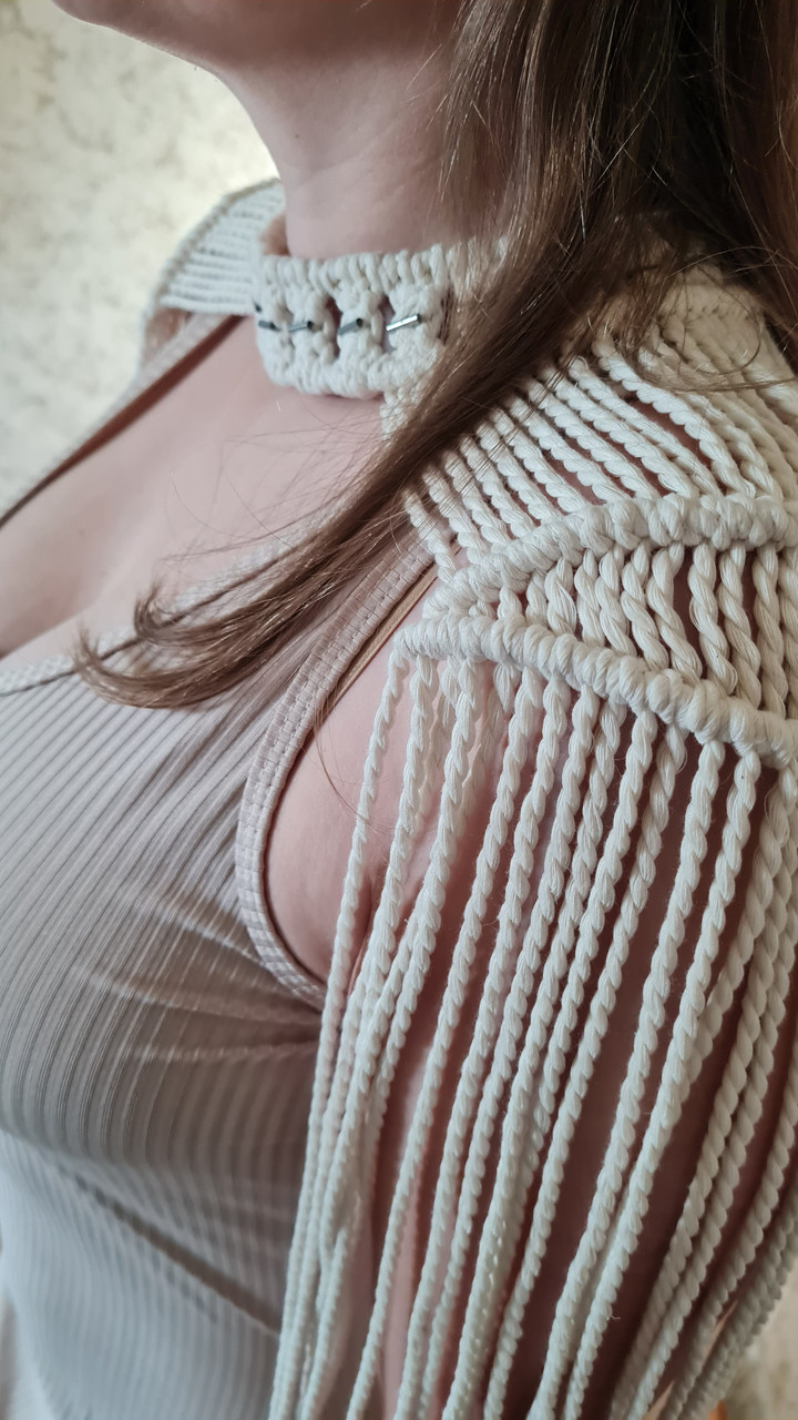 Чокер макраме, накидка на плечі макраме, плечики