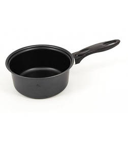 Чорний ківш із сталі 16 см із ручкою Helios 16P-A