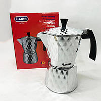 Гейзерна кавоварка Magio MG-1004, гейзерна турка для кави, гейзерна кавоварка з нержавіючої сталі SvitSmart