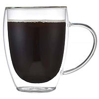 Набор кружек с двойным дном Con Brio CB-8430-2 300 мл 2 шт, стаканы с двойным дном набор, чашки для кофе