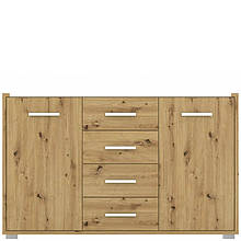 Комод в спальню з ЛДСП KOM2D4S Рутенія Gerbor Дуб артизан/Німфея альба