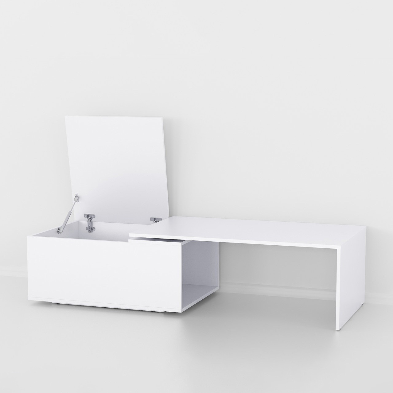 Розкладний журнальний столик у квартиру, кавовий столик-трансформер з полицею для журналів та книг, фото 1